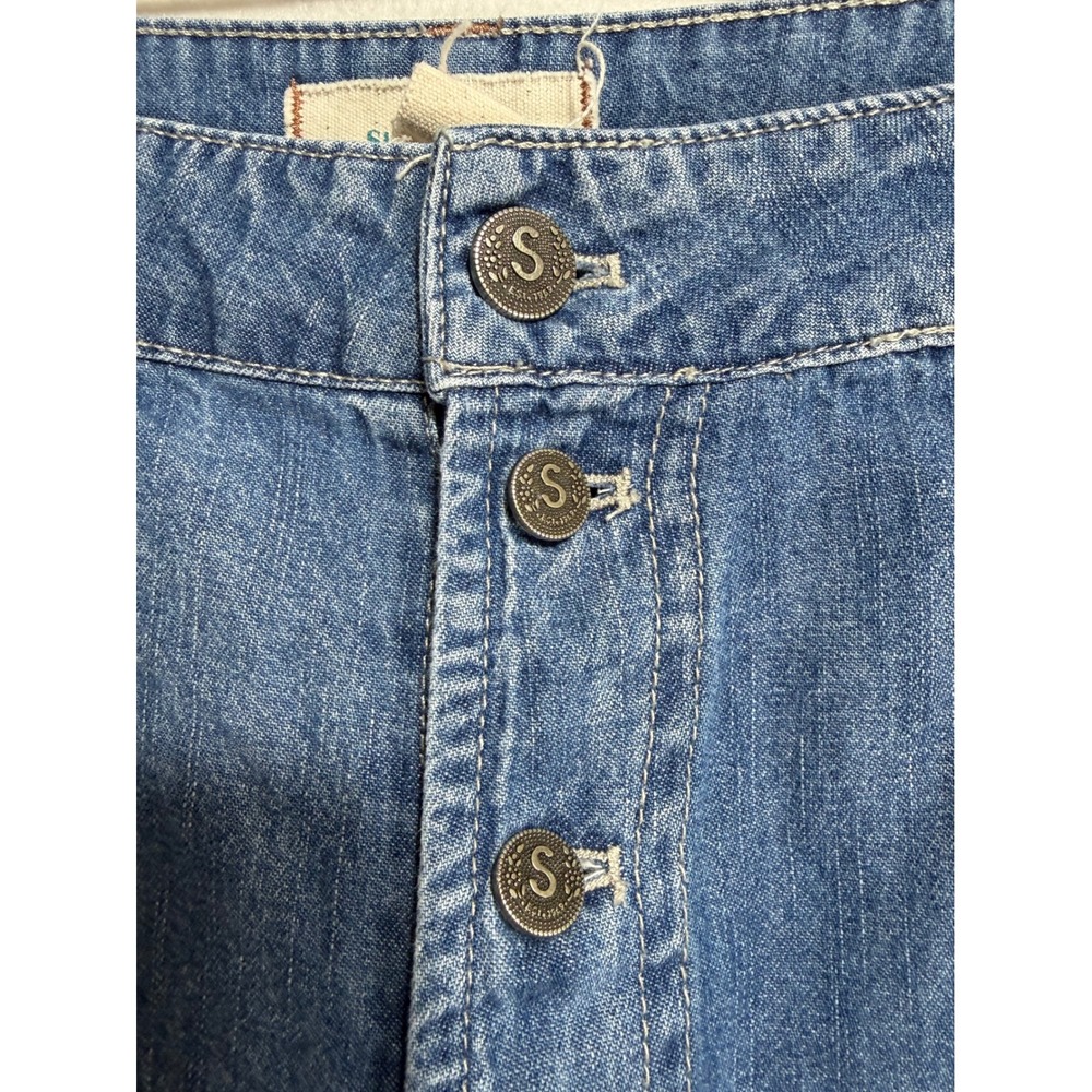 Sundance Jolienne Cargo Denim Jogger Pants exposed Button Fly 14 Medium Wash - Picture 4 of 8